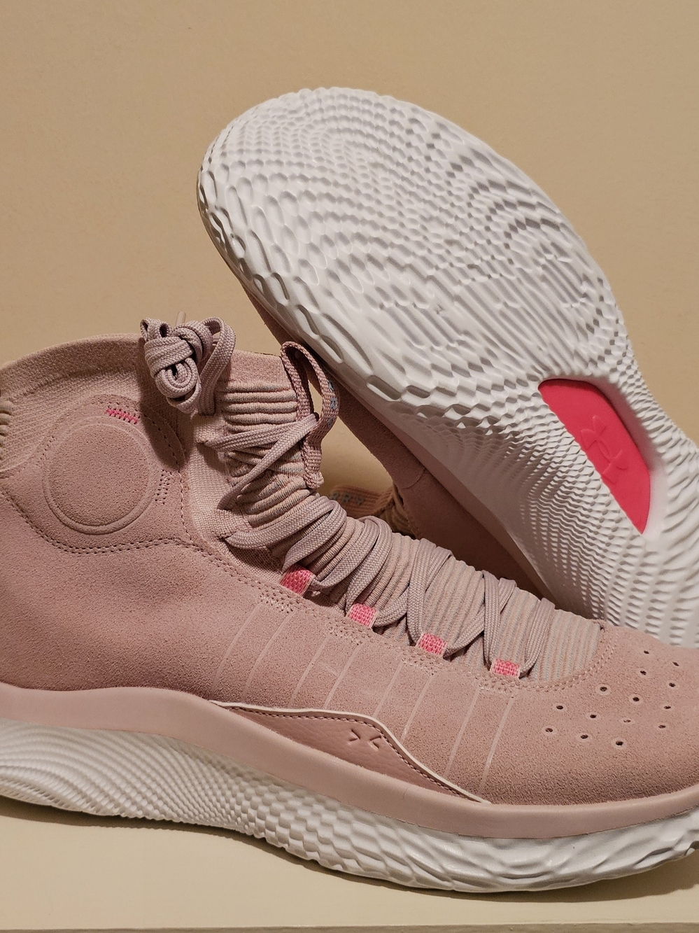 RARE! UR Curry 4 FloTro Basketball Shoes US 13.5  Retro Pink 3024861-600
